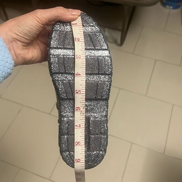 UGG Drizlita Glitter Ankle Rainboots Kids Sz 3 Gray PVC Upcycled Wool Waterproof - Picture 13 of 13